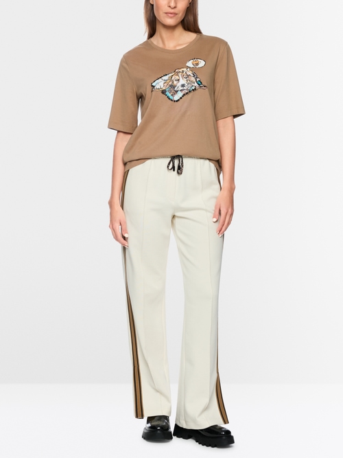 Short-sleeved T-shirt with dog print