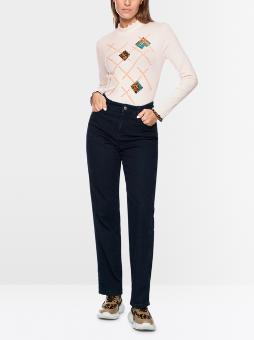 Fitted long-sleeved turtleneck shirt