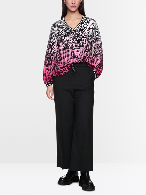 Losvallende blouse met print