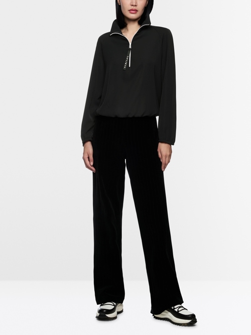 Blouse shirt with zip and drawstring