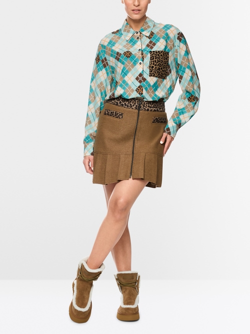 Viscose blouse with argyle pattern