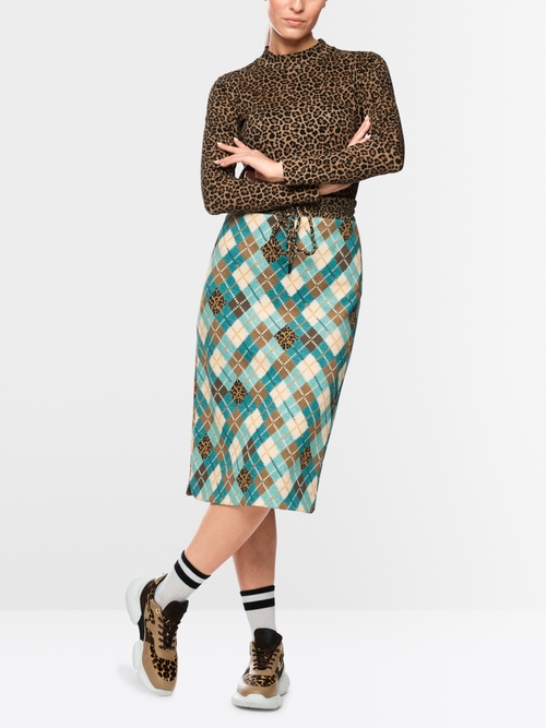Argyle midiskirt in scuba jersey