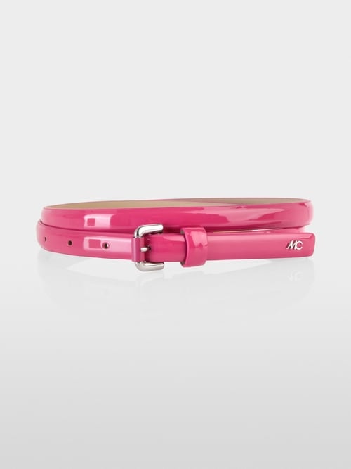 Narrow patent leather belt