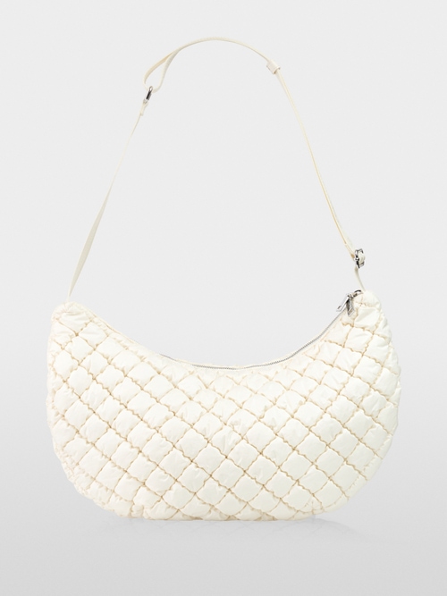 Half-moon quilted design shoulder bag