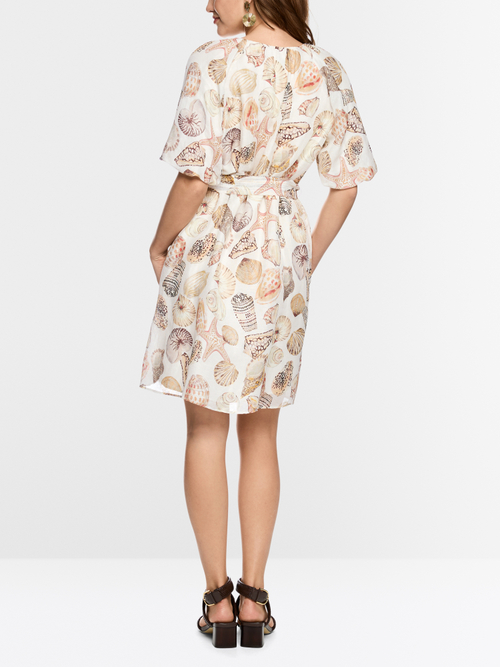 Mini dress in linen and silk