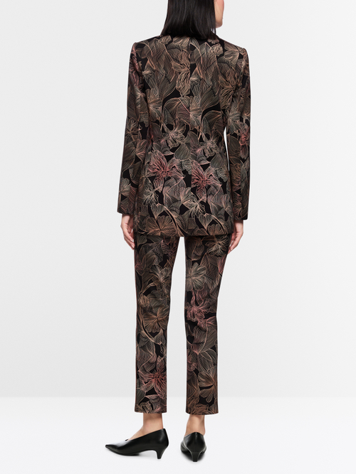 Blazer with floral print in scuba jersey