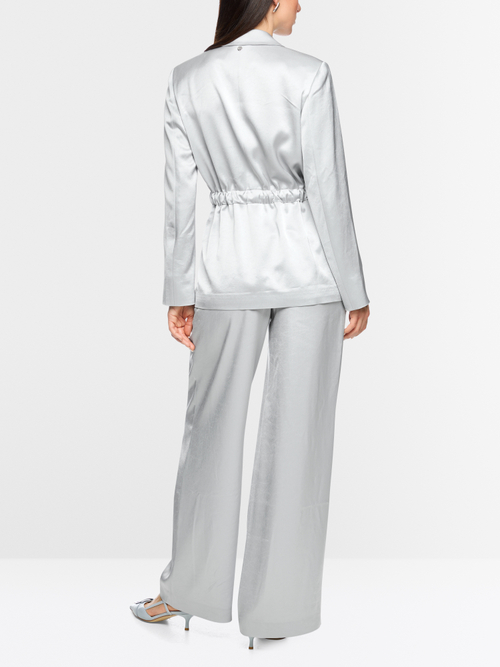 Elegant wrap blazer with waist belt