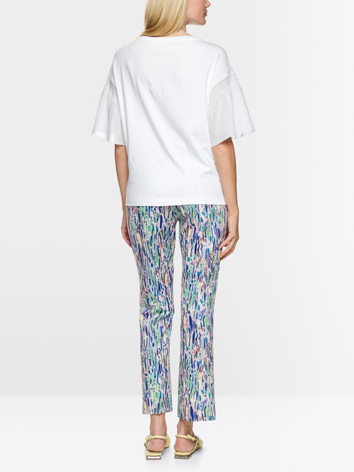 Stretch cotton shirt with smock detail
