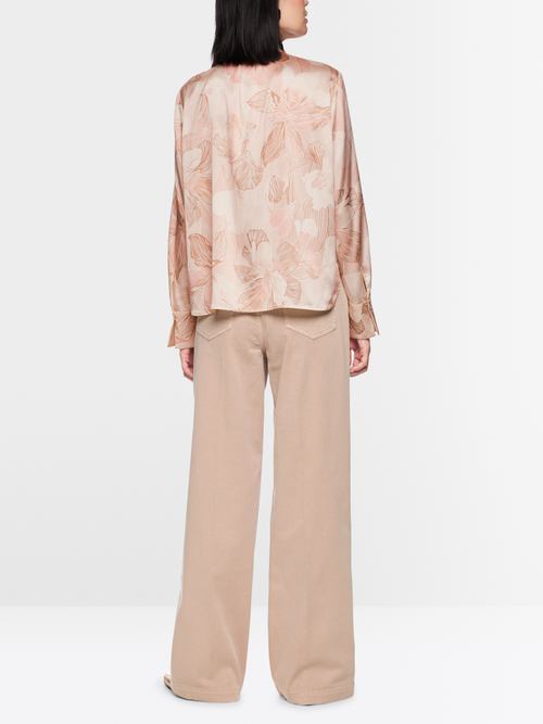Blouse à col lavallière en mélange de soie