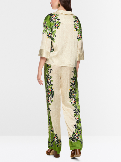Blouse à imprimé léopard-hibiscus