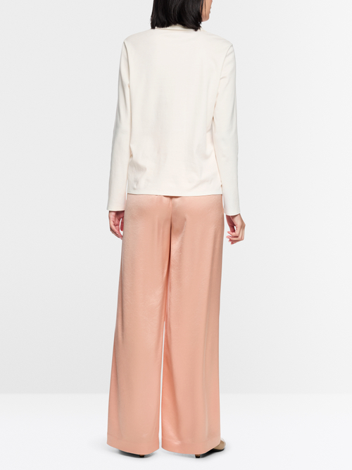 Long-sleeved cotton polo shirt