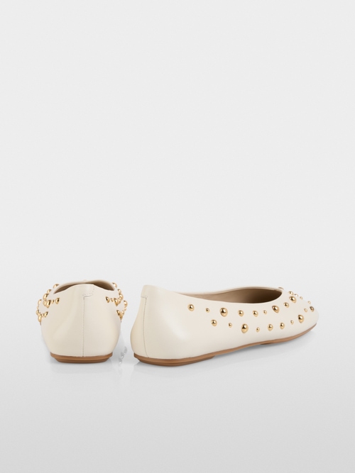 Leather ballerina flats with studs
