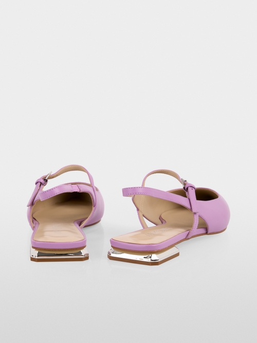 Slingback leather ballerinas