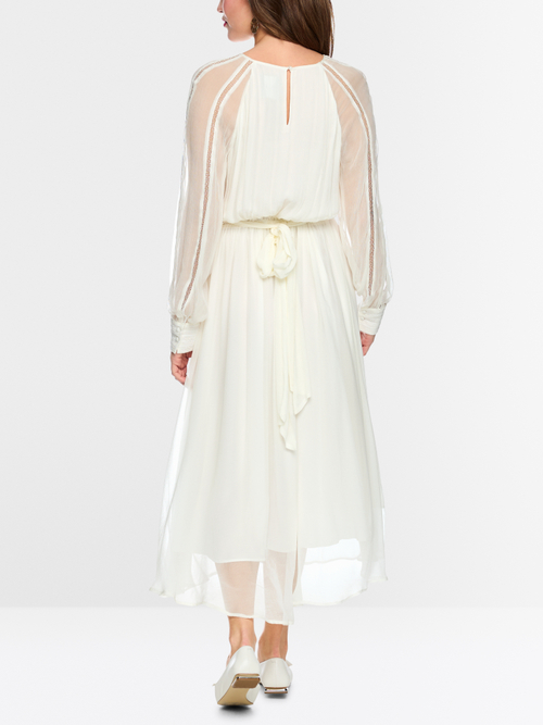 Crinkled viscose midi dress