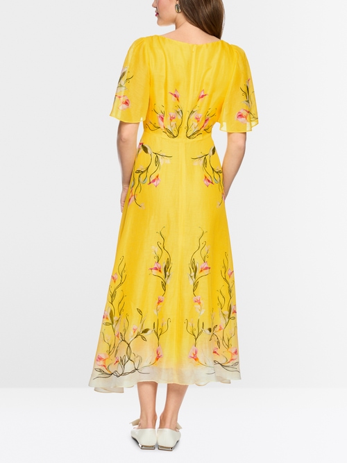 Linen-silk blend maxi dress
