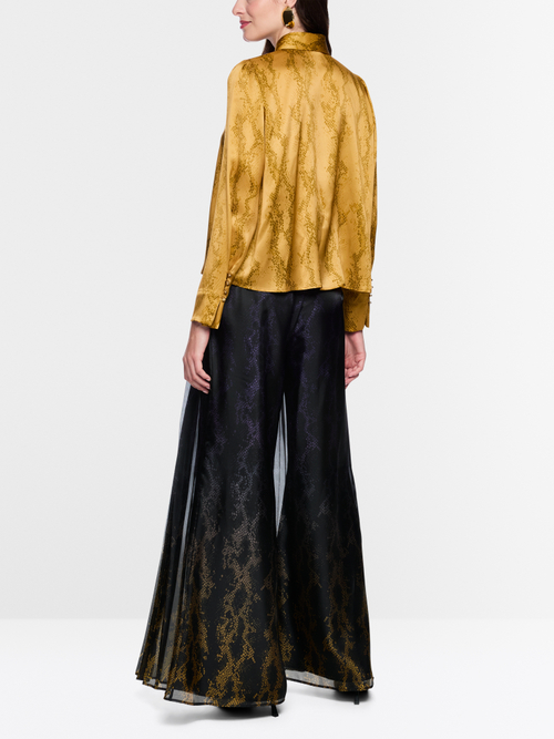 Blouse en soie à imprimé serpent