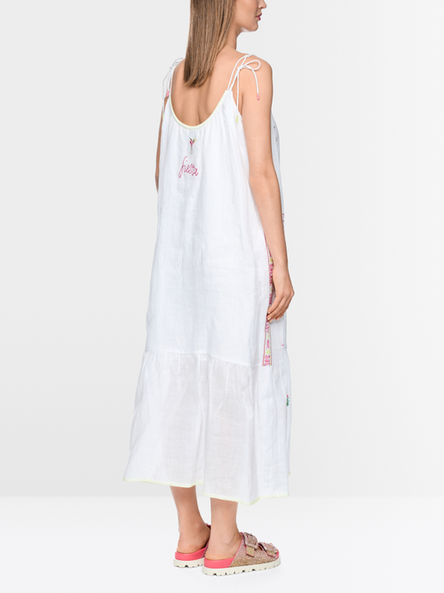 Sleeveless midi dress with embroidery