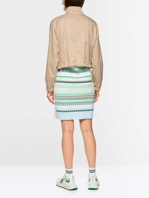 Short cotton jacket with mesh lining