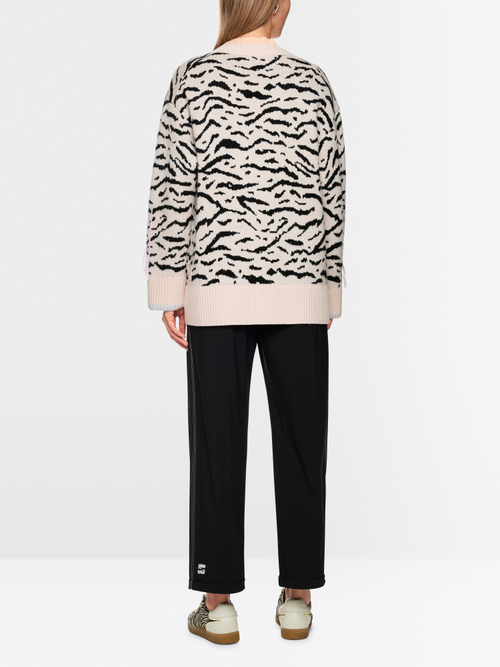 Long cardigan with animal print