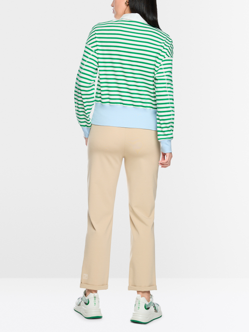 Striped polo shirt in stretch cotton