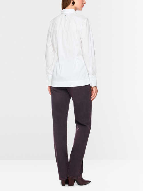 Stretch cotton blouse with seam details