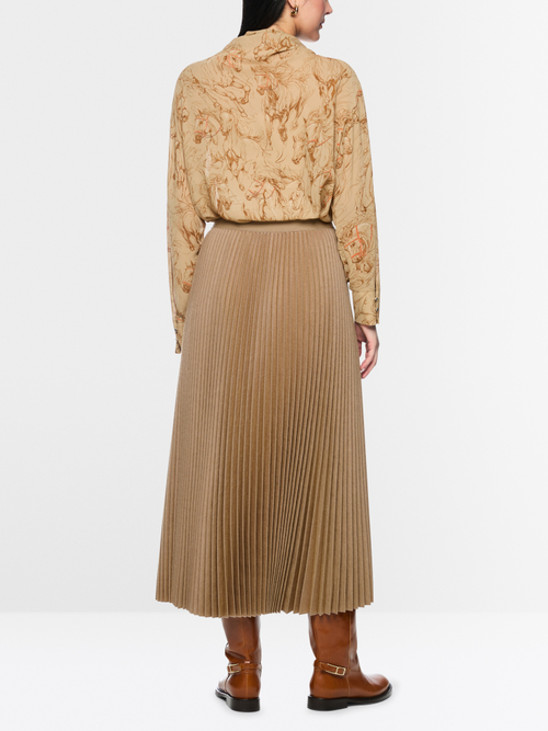 Boiled wool midi skirt