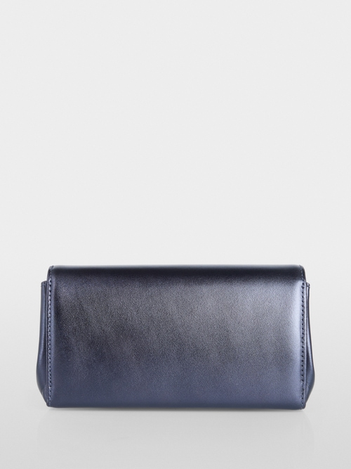 Flap bag in metallic leather