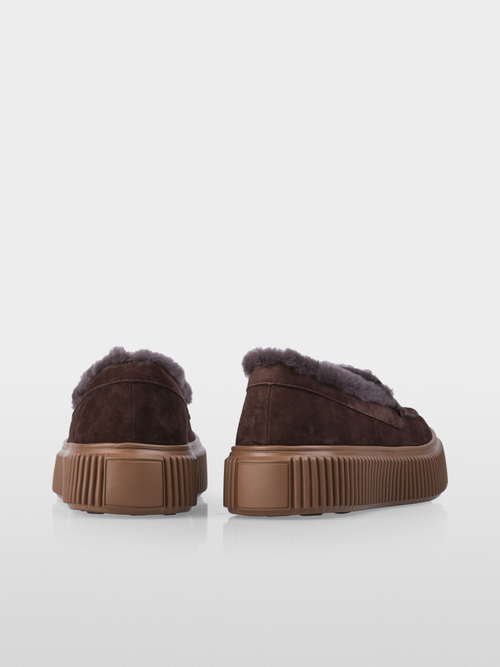 Loafers with lambskin