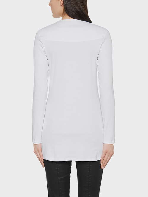 Long cardigan, fine-ribbed material