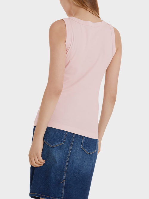 Fine-ribbed tank top