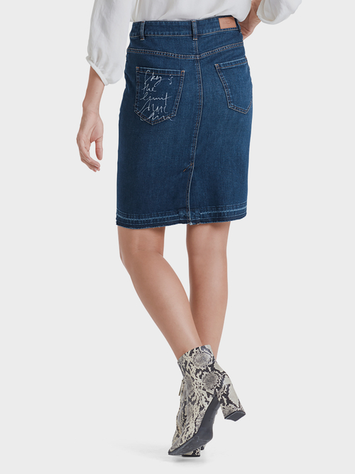 Jeansrock mit hohem Bund