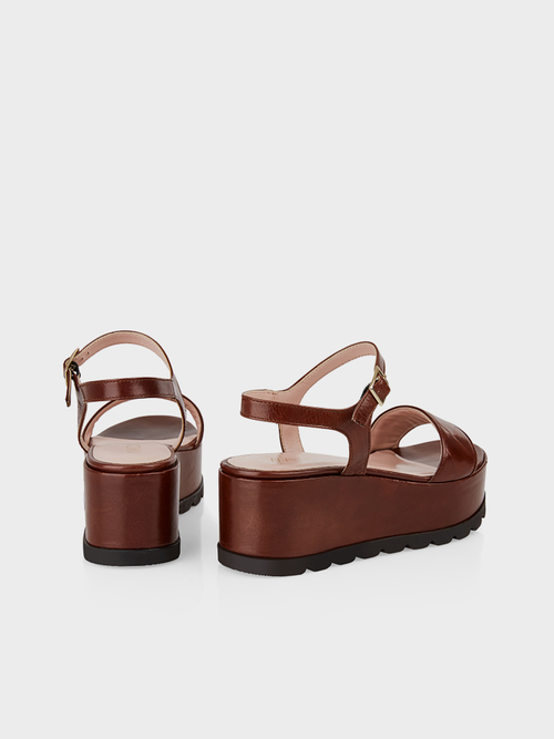 Ledersandalen mit Plateau