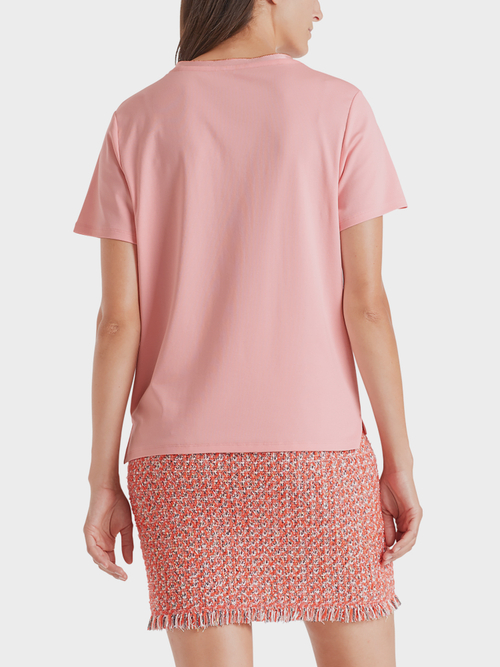 Baumwoll-T-Shirt mit Seidenkante