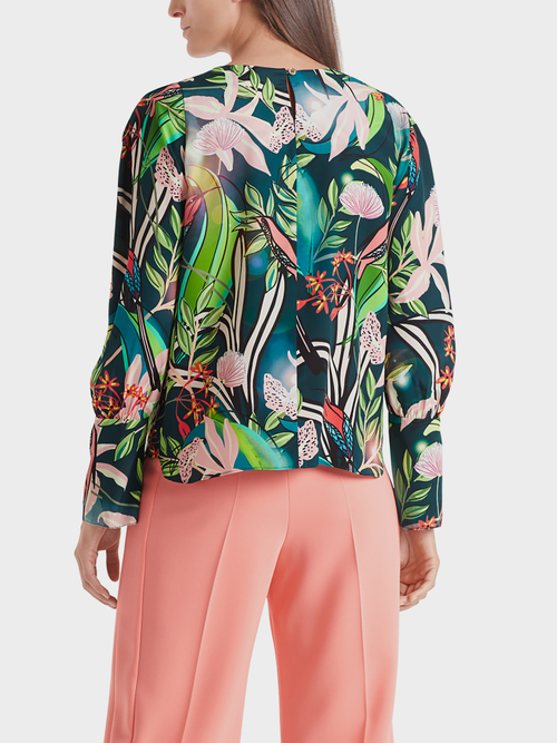 Print-Bluse aus Viskose und Seide