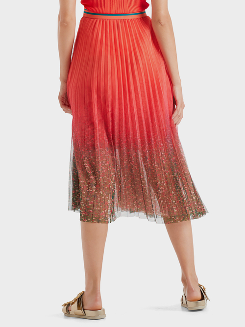 Plisseerock mit Millefleurs-Print