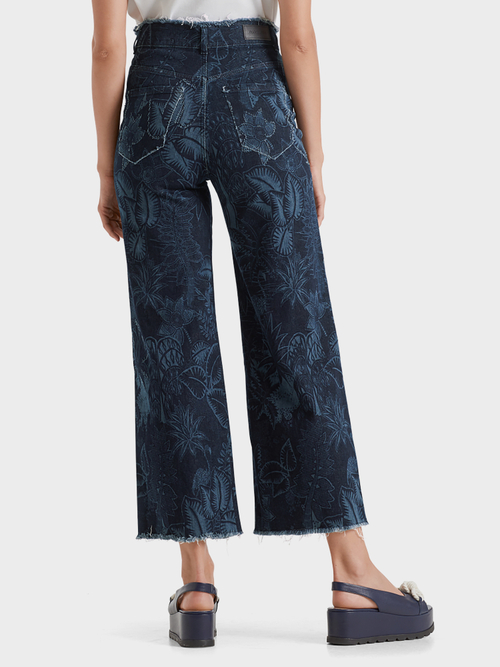 Bedruckte High-Waist-Jeans