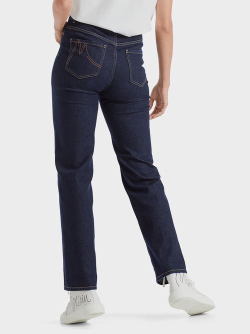 High-Waist-Jeans aus Raw Denim