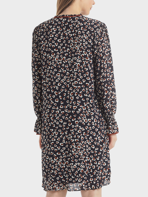 Crepe dress with leopard pattern