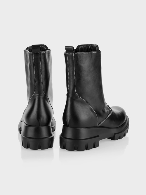 Combatboots met contraststiksels