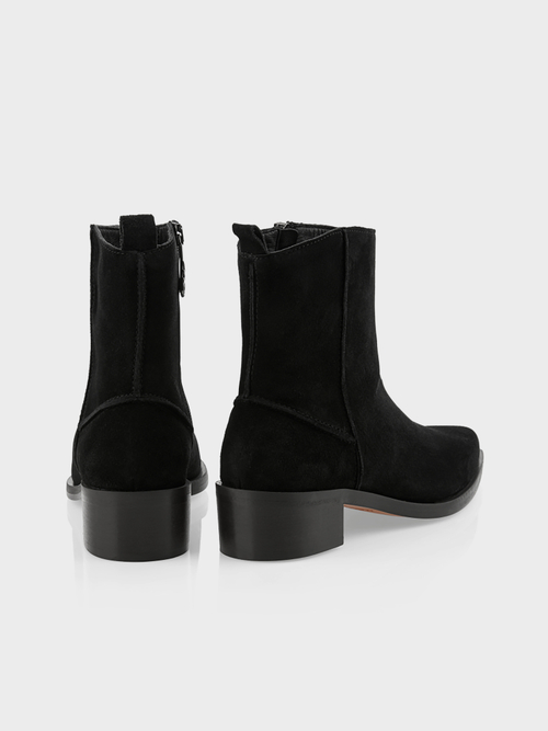 Spitze Ankle-Boots aus Velours
