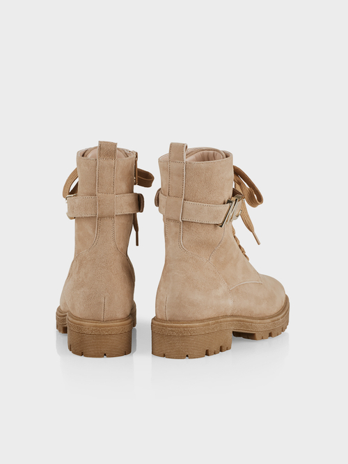 Lace-up boots in suede