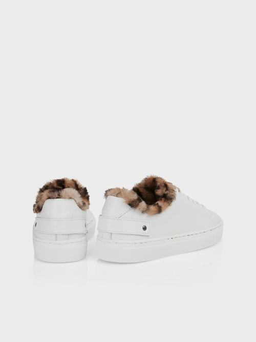 Ledersneaker mit Fun-Fur