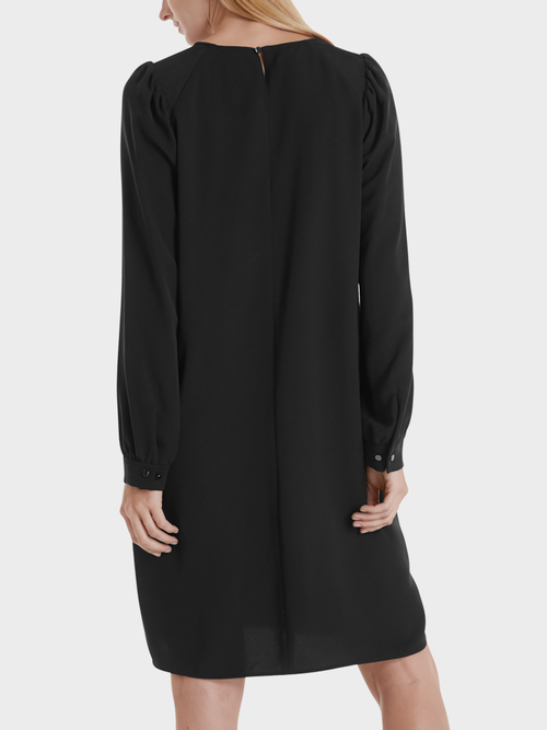 Jurk met lange mouwen en plissédetails
