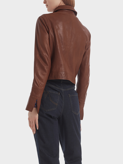 Leather jacket in the biker style