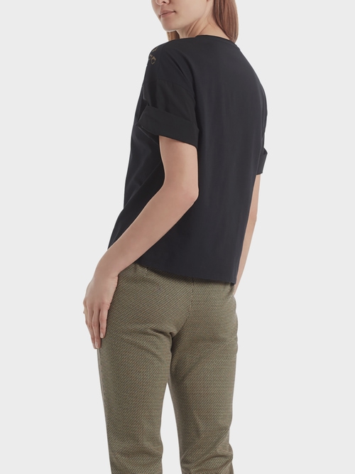 Katoenen shirt met blousemouwen