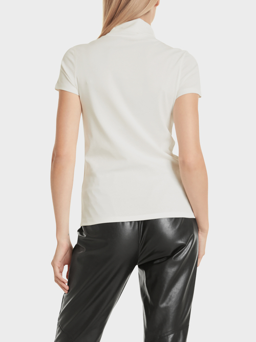 Jersey-T-Shirt mit Rollkragen