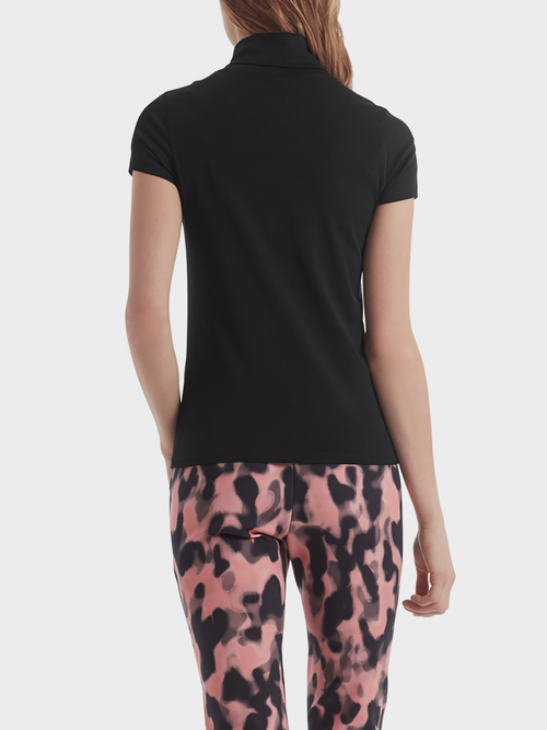 Jersey-T-Shirt mit Rollkragen