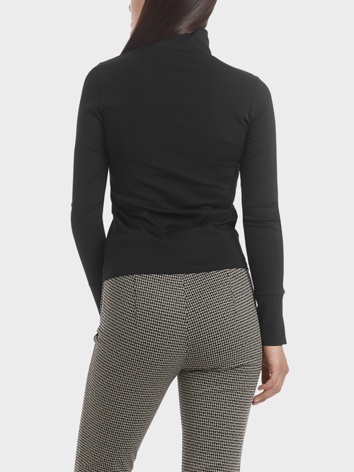 Stand-up collar top in cotton jersey