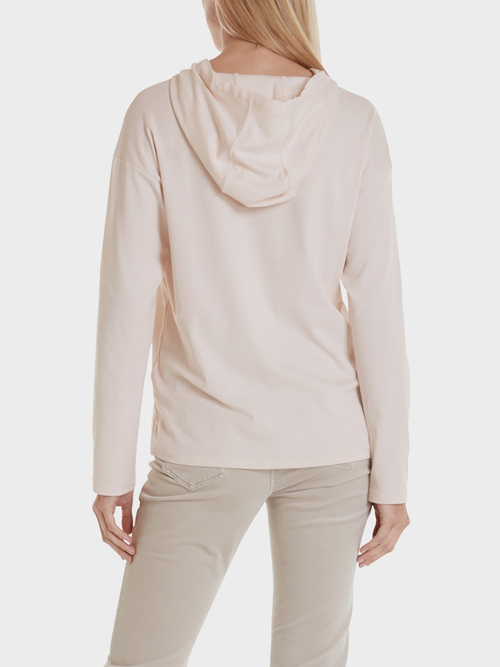 Hoodie top in cotton jersey