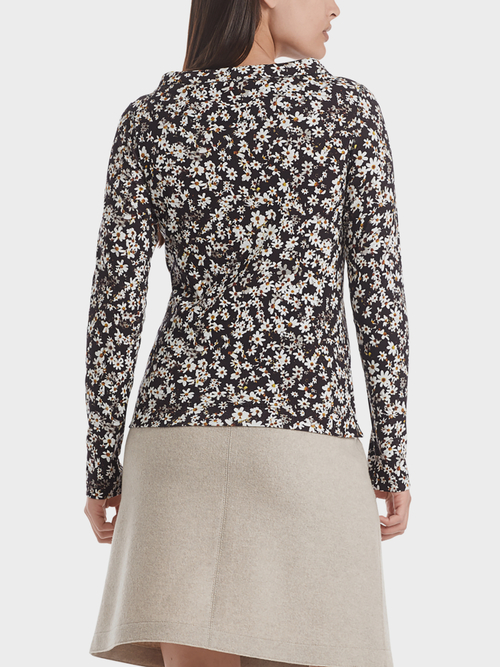 Floral ribbed cotton top